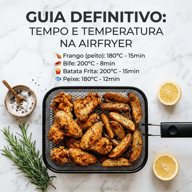 O Guia Definitivo do Tempo e Temperatura na Airfryer: Nunca mais resseque um frango!
