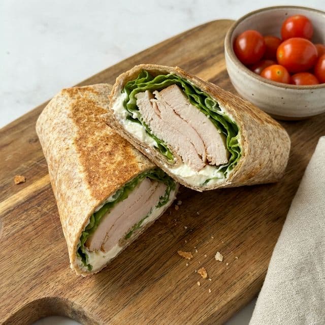 Wrap de Peito de Peru e Cream Cheese na Air Fryer